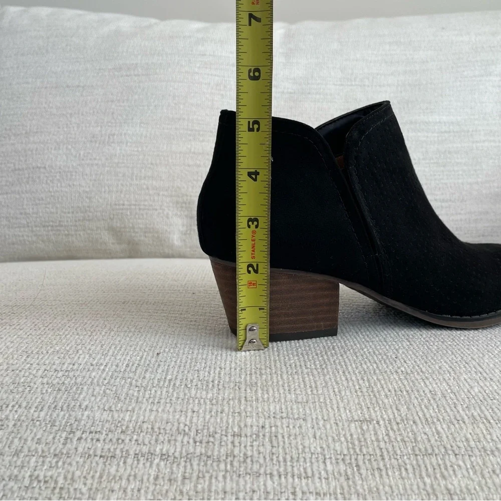 Fergie Black Ankle Booties with Wooden Heel and Zipper - Picture 9 of 12